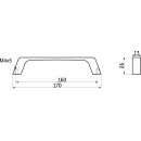 Ручка мебельная TECHNO-160, инокс, AKS (59111) 