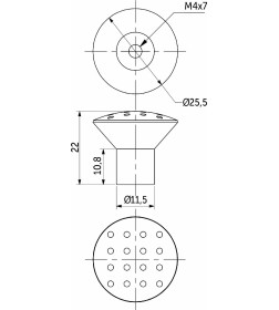 Ручка мебельная GG10/G016/A054, хром, A, РП