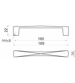 Ручка мебельная COMO L-160мм, хром, AKS