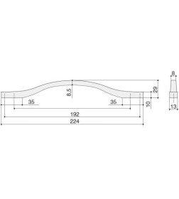Ручка-скоба Fluid 6822.292 белый матовый L224/192