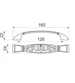 Ручка мебельная ELIN-128,старое золото