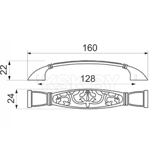Ручка мебельная ELIN-128,старое золото (45302) 