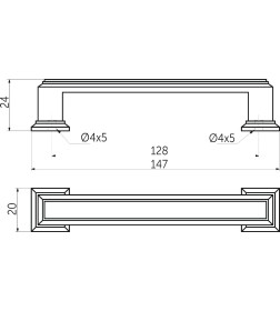 Ручка мебельная IONIKA-128, шлифованный титан , AKS
