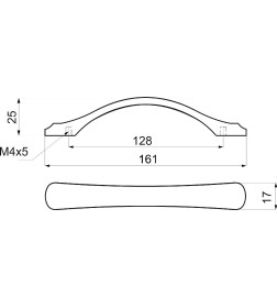 Ручка мебельная NEO-128,черный матовый