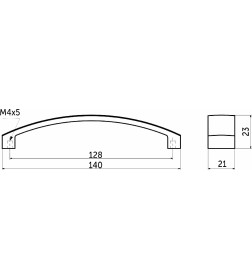 Ручка мебельная RIO-128,Инокс