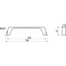 Ручка мебельная TECHNO-128, инокс, AKS (59110) 