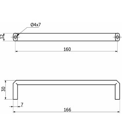 Ручка мебельная Windsor-160,матовый хром