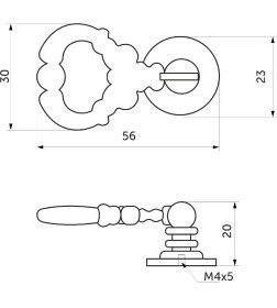 Ручка мебельная Florentino,белое серебро