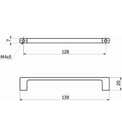 Ручка мебельная Arkada-128,черный матовый 