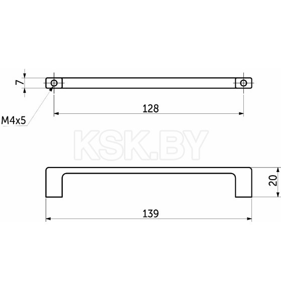 Ручка мебельная Arkada-128,черный матовый  (81245) 