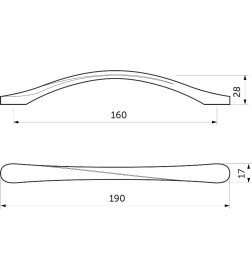 Ручка мебельная Edge-160 черный