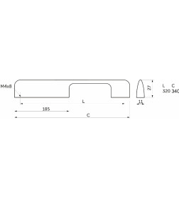 Ручка мебельная Orion-320,алюминий
