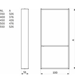 Разделитель универсальный металлический Slimbox Evolution L-500 графит  476х100х50мм