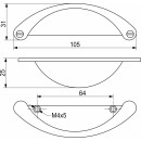 Ручка мебельная PATIO, античный никель, AKS (62057) 