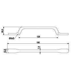 Ручка мебельная SIGN-128, черный, AKS