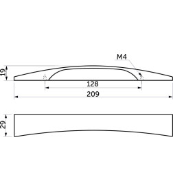 Ручка мебельная AVANTI-128, брашированный никель, AKS
