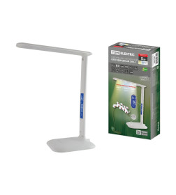 Светильник светодиодный-часы СНЧ-1, 5 Вт, календарь, термометр, 2800-5500 К, сенсор-диммер, USB, белый, TDM SQ0337-0098