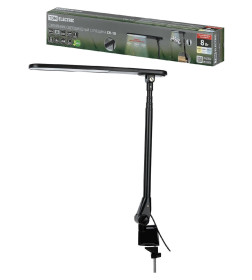 Светильник светодиодный струбцина СН-10, 8 Вт, телескопическтй, сенсор-диммер, 2700-6500 К, USB, черный, TDM SQ0337-0167