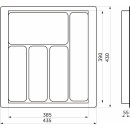 Лоток для столовых приборов 500 LINER 435х430мм,графит (117234) 