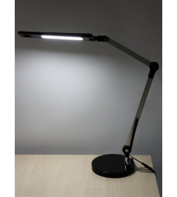 Светильник настольный светодиодный СН-50, 2 колена, диммер, 220 В, 9 Вт, 5000 К (серебристый-черный) TDM SQ0337-0162