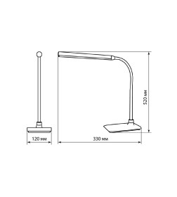 Светильник настольный светодиодный СН-28, 6 Вт, сенсор-диммер, 5000 К, 220 В (белый) TDM SQ0337-0094