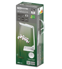 Светильник настольный светодиодный СН-360, складной, сенсор-диммер, 220 В, 10 Вт, 5300 К (белый) TDM SQ0337-0036