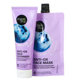 Набор ORGANIC SHOP "Smoothie Boost" (Мусс д. умывания "Обновляющий ", 100 мл, Маска-смузи д. лица "Восстанавливающая" 100 мл