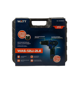 Дрель-шуруповерт аккумуляторная WATT WAS-12Li-2 LE 1.012.020.00