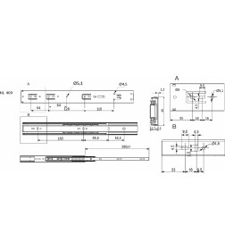 Направляющая шариковая h=45 L-400 Prime Soft Close