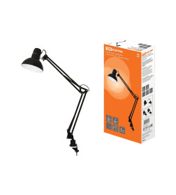 Светильник струбцина 220В, 40Вт, E27 черный глянец TDM SQ0337-0029