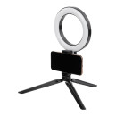Лампа кольцевая светодиодная 16 см, 6 Вт, 2700-6400 К, штатив настольный, диммер, USB, TDM SQ0373-0301 (SQ0373-0301) 