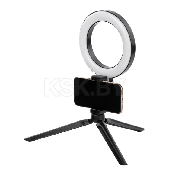 Лампа кольцевая светодиодная 16 см, 6 Вт, 2700-6400 К, штатив настольный, диммер, USB, TDM SQ0373-0301 (SQ0373-0301) 