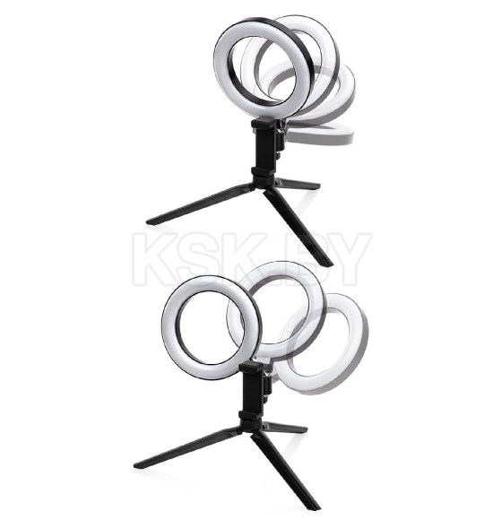 Лампа кольцевая светодиодная 16 см, 6 Вт, 2700-6400 К, штатив настольный, диммер, USB, TDM SQ0373-0301 (SQ0373-0301) 