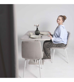 Стул AV 406-N, бежевый бархат Confetti smoke/белый