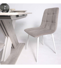 Стул AV 406-N, бежевый бархат Confetti smoke/белый