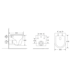 Унитаз подвесной BERGES VITA Rimless 49 см
