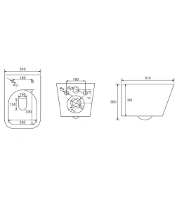 Унитаз подвесной BERGES FLOE S Rimless 51 см