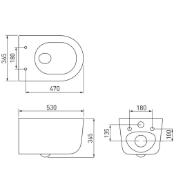 Унитаз подвесной BERGES Tornas Rimless 53 см