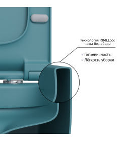 Унитаз подвесной BERGES EGO XL матовый темно-синий Rimless 54 см