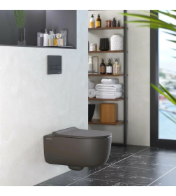 Унитаз подвесной BERGES EGO XL матовый антрацит Rimless 54 см