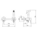 Смеситель настенный с гигиенической лейкой чёрный SUS304 A57503-7  (A57503-7) 