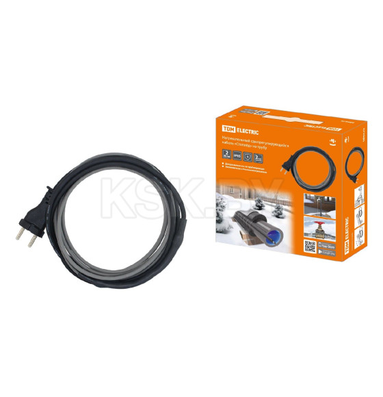 Кабель нагревательный саморегулирующийся "Стоплёд" НСК2-Н с вилкой, на трубу (2м/32Вт) TDM SQ2510-0001 (SQ2510-0001) 