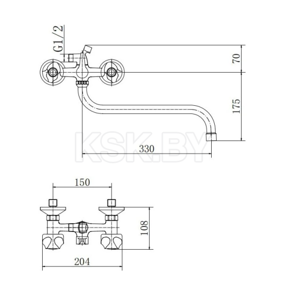 Смеситель для ванны и душа хром Fashun A2226-2  (A2226-2) 