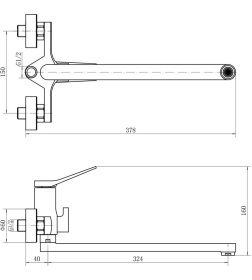 Смеситель для ванны и душа хром Fashun A2286