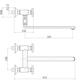 Смеситель для ванны и душа сатин Fashun A52228