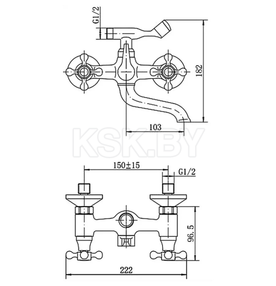 Смеситель для ванны и душа хром Fashun A3019 (A3019) 