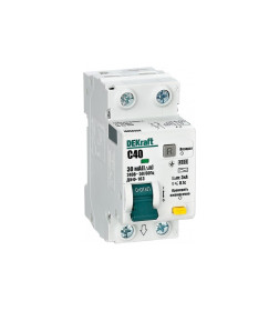 Дифференциальный автомат АВДТ 1P+N 40А 30мА АС х-ка С, 4.5кА DEKraft