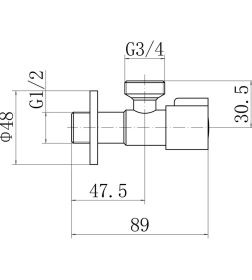 Вентиль углавой запорный сатин A54897C-1