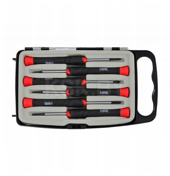 Набор отверток прецизионных 6шт (3xPL, 3xPH), 140мм, сталь S2 AWTOOLS (AW36697) 