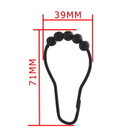 Кольца с роликами и замком 71х39 мм чёрный металл Fashun A9001-7 